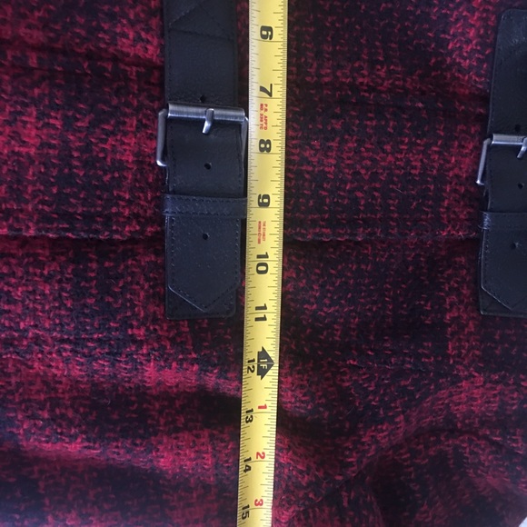 Burberry Brit Red Plaid Wool Tweed Coat US4 - Picture 12 of 14